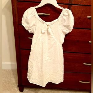 Girls white cotton dress